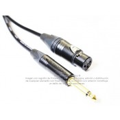 Cable Canare TS 1/4 (6.3 mm) a XLR Hembra Neutrik en oro grado estudio de 100 m